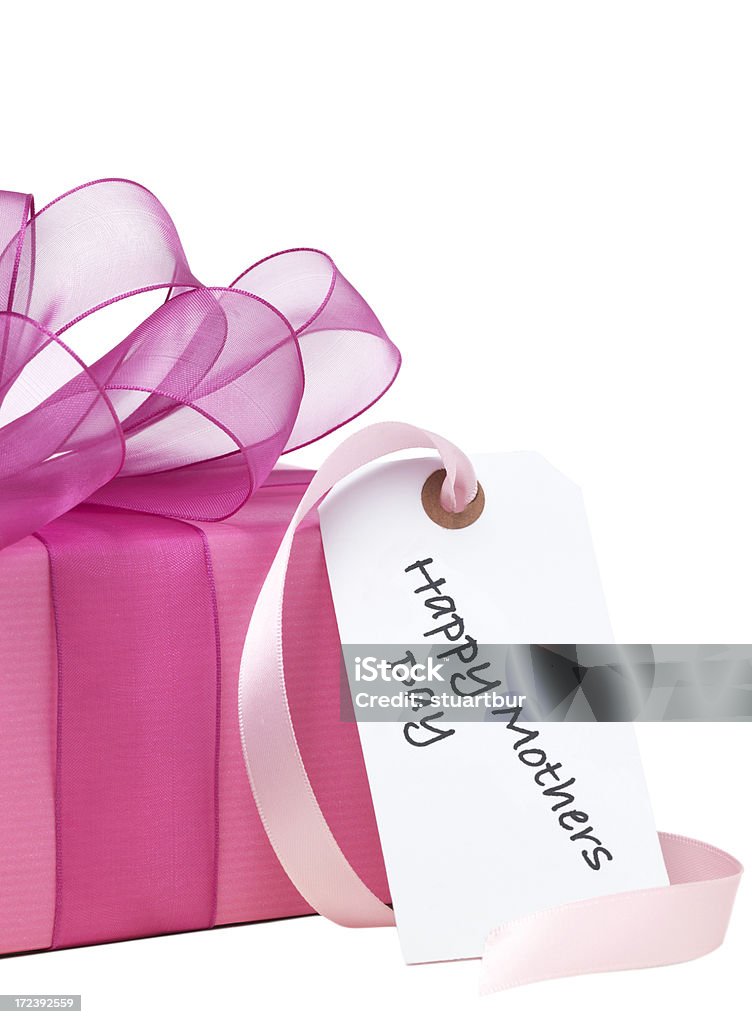 Isolated Mothers Day Present Pink Present for Mum Breast Cancer Awareness Stock Photo