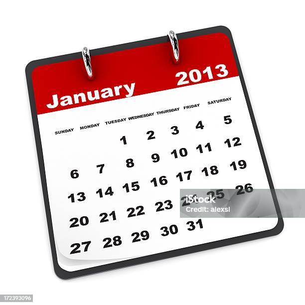 Serie Calendario De Enero De 2013 Foto de stock y más banco de imágenes de 2013 - 2013, Calendario, Cuadrado - Composición