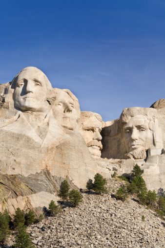 Four U.S. Presidents, a sculpture carving at Mt. Rushmore