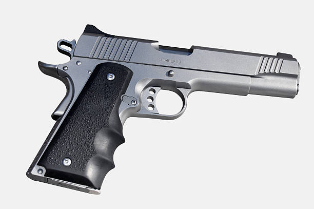 istock Stainless Steel 45 Caliber Handgun 172393388
