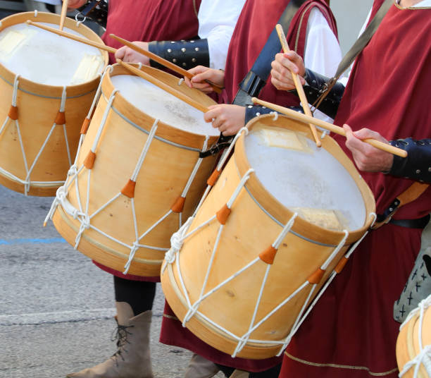 istock drum players with medieval clothes and ancient instruments during the historical re-enactment through the streets 1723935094