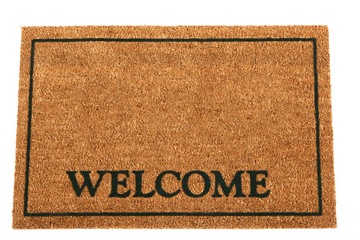 Welcome mat with space for text/design.