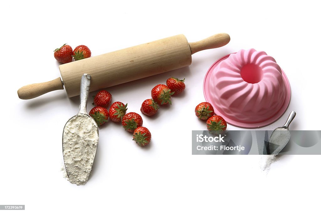 Baking Ingredients: Strawberry Cake (Flour, Sugar, Strawberries) More Photos like this here... Bakery Stock Photo