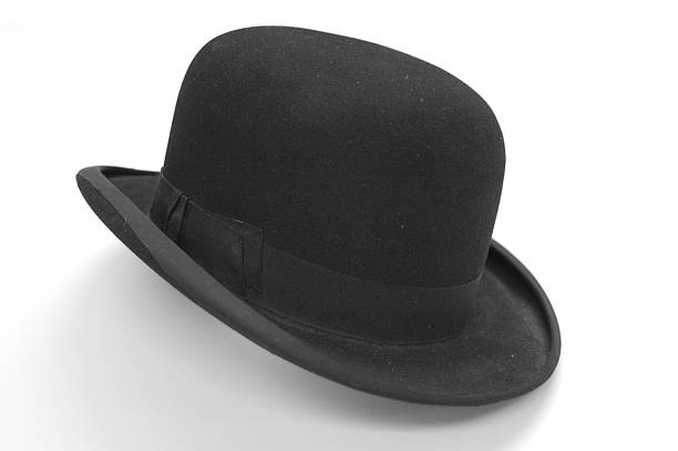 Bowler Hat This vintage derby is on a white background. bowler hat stock pictures, royalty-free photos & images