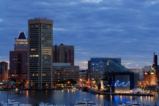 Photo of Inner Harbor of Baltimore at Twilight