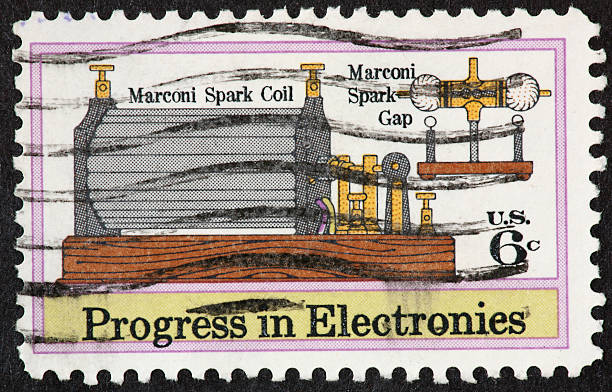 elektronické razítko 1973 - guglielmo marconi - stock snímky, obrázky a fotky