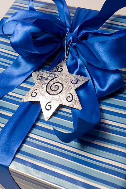 Chanukah Gift and bow stock photo