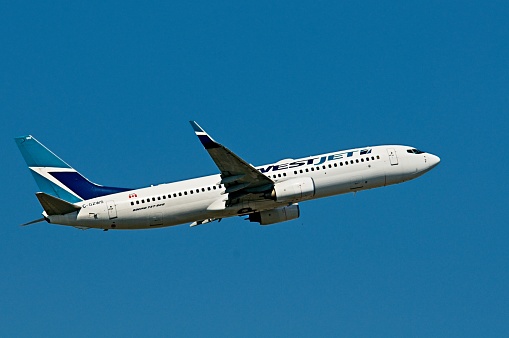 Image is intended for editorial use -  WestJet Passenger Aircraft Taking Off