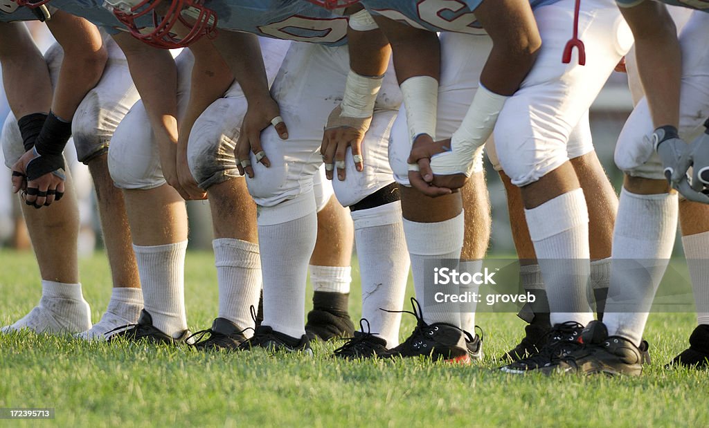 클로즈업, american football 플레이어 만들진 회의를 주도하도록 요청했습니다. - 로열티 프리 경기장 스톡 사진