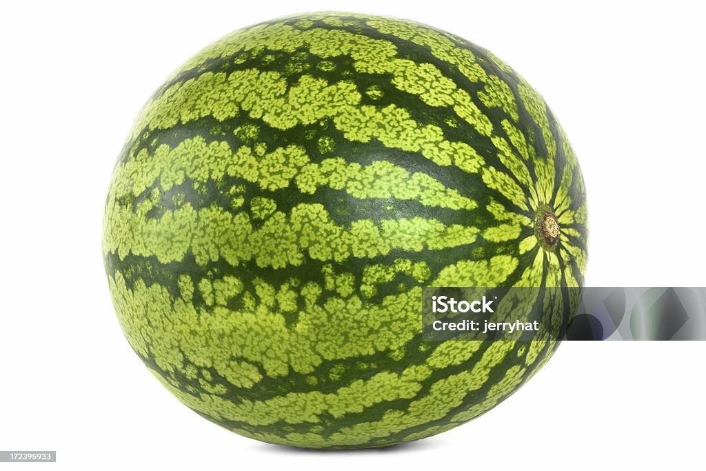 Watermelon angle "An angular view of a watermelon, isolated on white." Cut Out Stock Photo