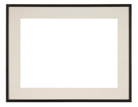 Empty picture frame, narrow moulding, black finish