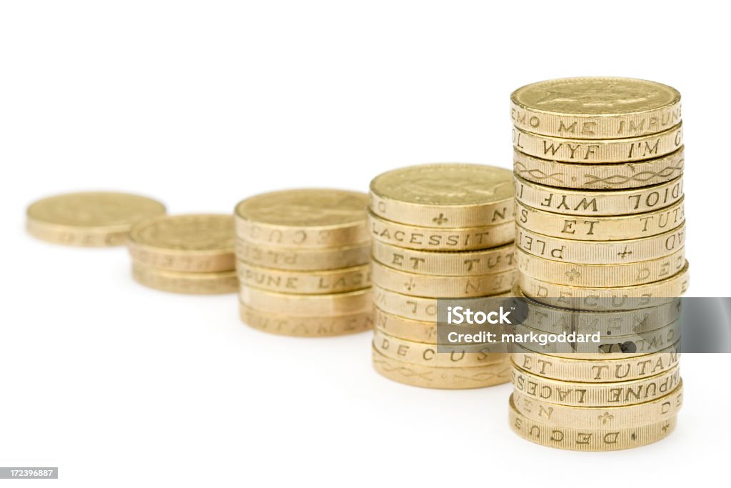 Диаграмма из монет - Стоковые фото Английская монета роялти-фри