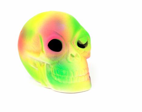 bright neon coloured skull