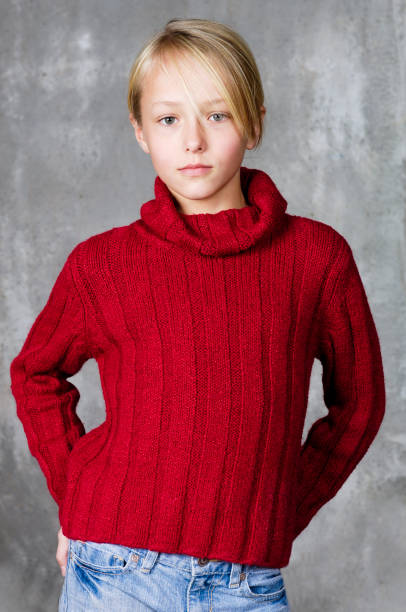 istock Pretty blond girl in red sweater 172397205