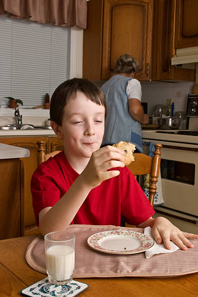 Grandma Baking Cookies stock photo