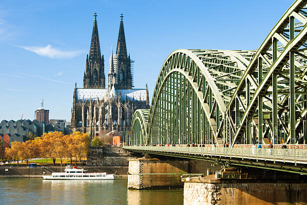 Cologne cathedral and bridge in Germany Cologne Cathedral and Hohenzollern Brigde cologne photos stock pictures, royalty-free photos & images