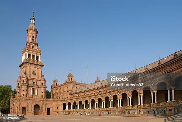 Hiszpański Plaza Sewilla - zdjęcia stockowe i więcej obrazów Andaluzja - Andaluzja, Architektura, Czerwony