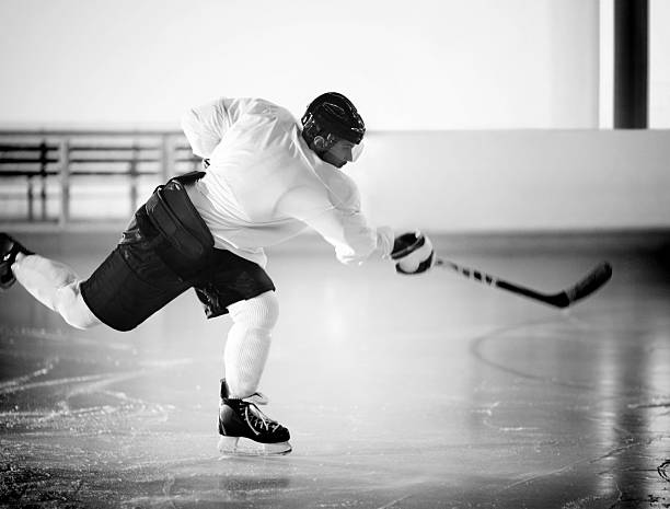 istock Ice hockey player in black and white. 172398150