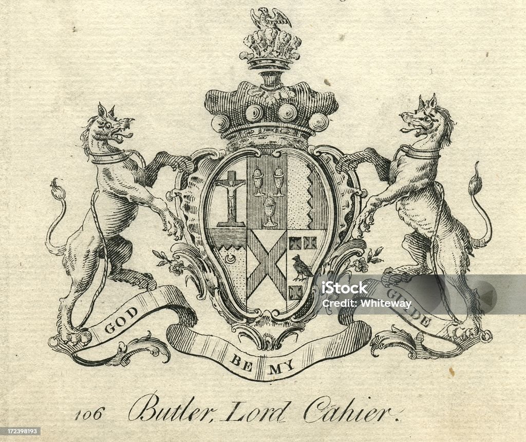Brasão Butler Lorde Cahier século 18 - Royalty-free Brasão Ilustração de stock