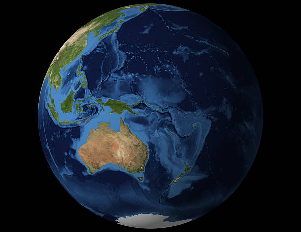 istock World globe view from Australia and New Zealand 172398382