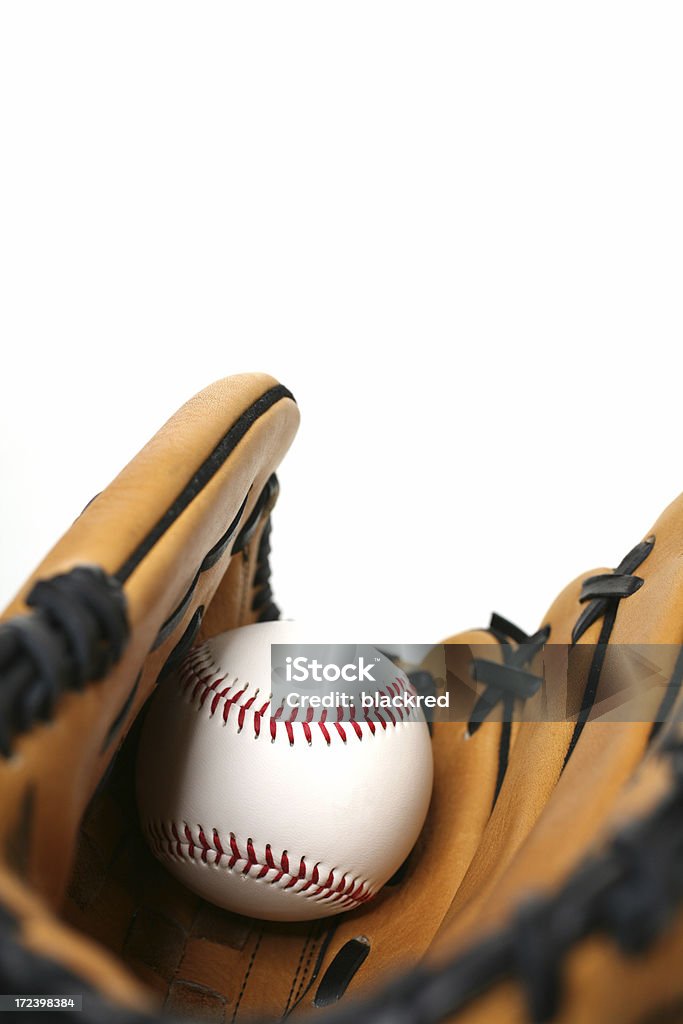 Baseball and Glove Closeup of a baseball in the baseball glove.Similar images - Baseball - Ball Stock Photo