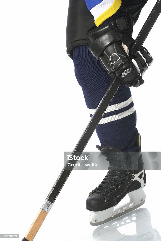 Joueur de Hockey sur glace - Photo de Fond blanc libre de droits