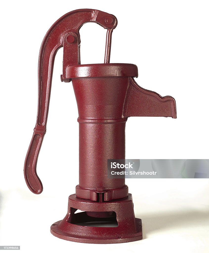 Красный Ручной насос - Стоковые фото Вода роялти-фри