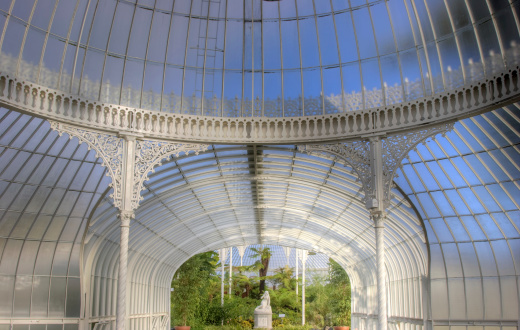 The Kibble Palace - a Victorian wrought iron glasshouse in Glasgow's Botanic Gardens.