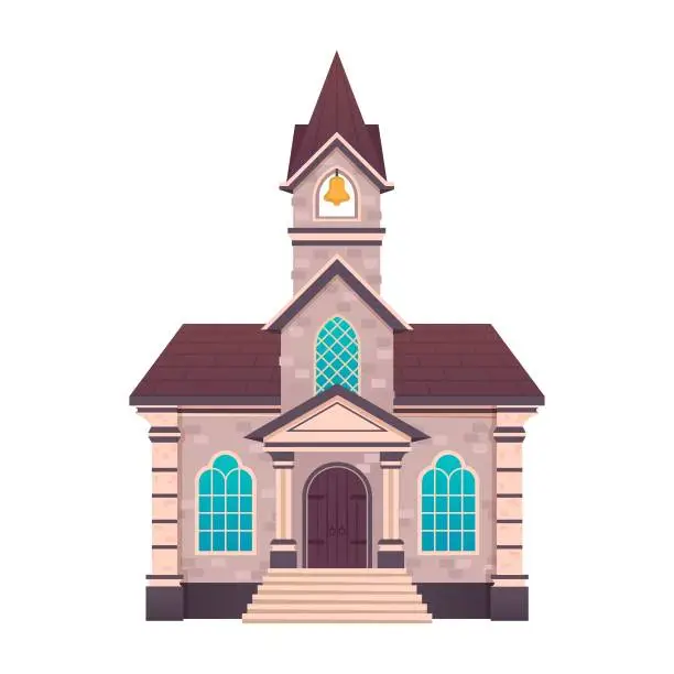 Vector illustration of Church illustration on white background