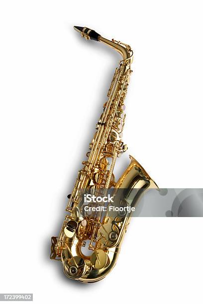 Photo libre de droit de Musique Saxophone banque d'images et plus d'images libres de droit de Saxophone - Saxophone, Brass Band, Objet ou sujet détouré