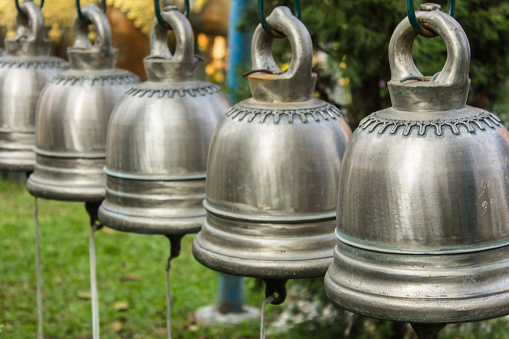 Bell in Thai temple, selective focus