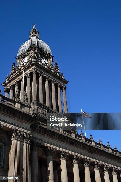 Leeds Town Hall Stock Photo - Download Image Now - Architectural Column, Architecture, Blue