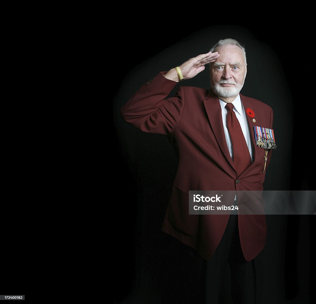 Hacer un saludo WWII Veterano de Guerra - Foto de stock de Canadá libre de derechos
