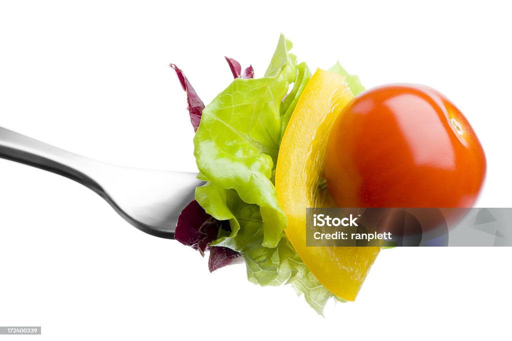 Fork with Fresh Salad  Fork Stock Photo