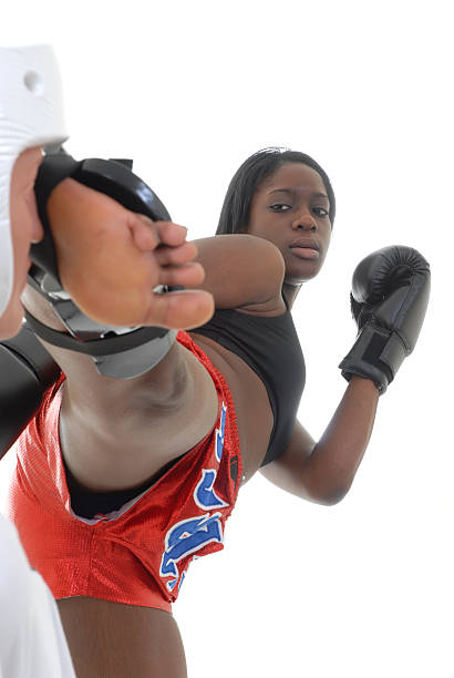 istock African American female kickboxer 172400411