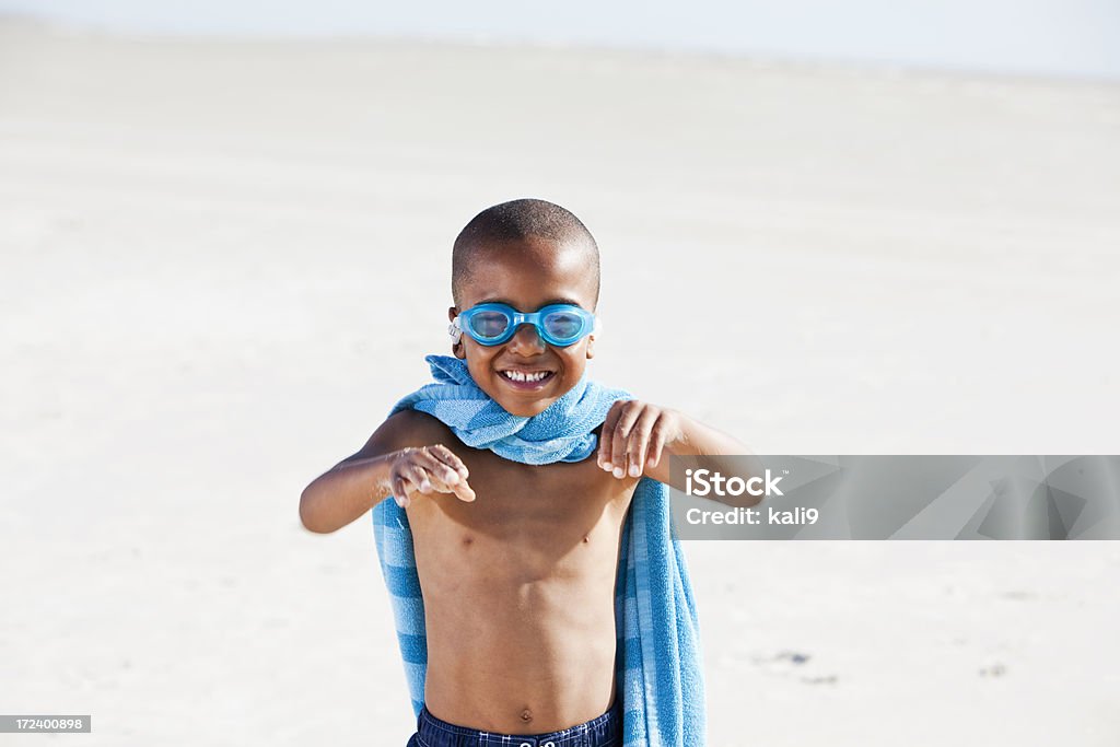 Super herói na praia - Foto de stock de Praia royalty-free