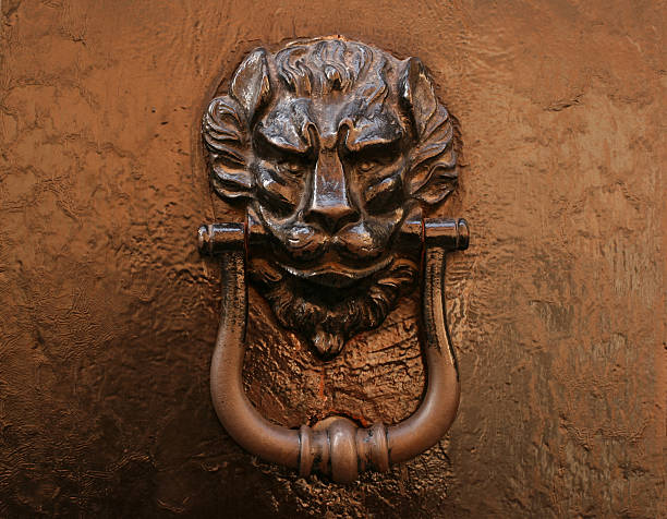 Lion door knocker in Rome, Italy