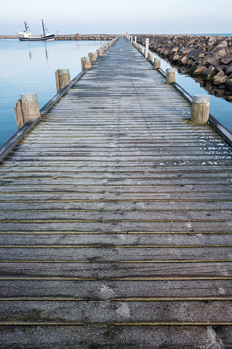 wooden jetty at German Baltic Sea coast