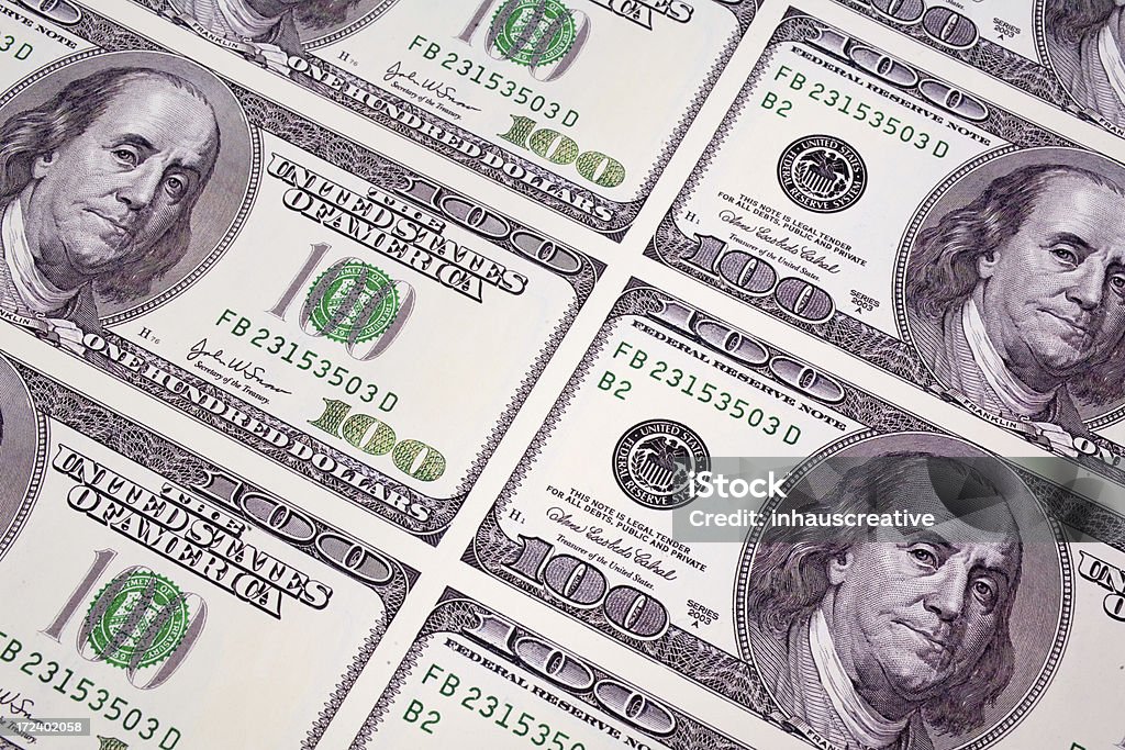 Stampa di denaro - Foto stock royalty-free di Affari