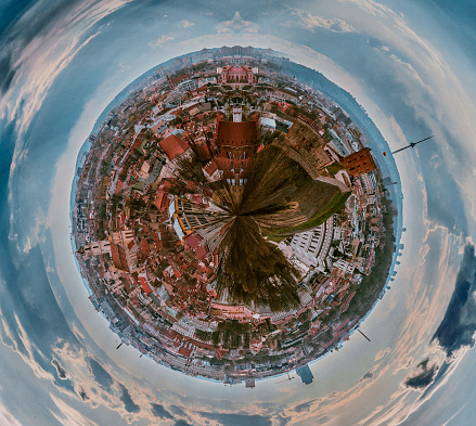 360 sphere photo of the city of Vilnius