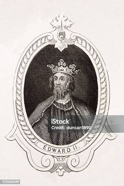 Król Edward Ii - Stockowe grafiki wektorowe i więcej obrazów Portret - Portret, Rycerz, Czarno biały