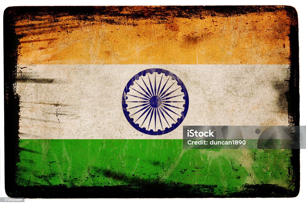 Flaga Indii XXL - Zbiór zdjęć royalty-free (Antyczny)