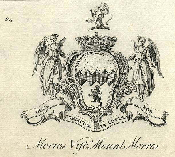 illustrations, cliparts, dessins animés et icônes de armoiries viscount mont morres mountmorres du xviiie siècle - latin motto