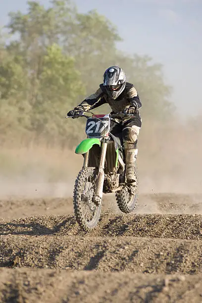 Motocross-rider on whoops section