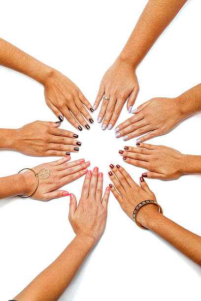 Teamwork of women hands