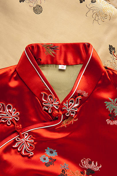 istock Chinese Red Silk Dress Collar 172404680