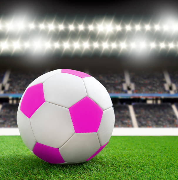 istock pink soccer ball at the stadium 1724049618