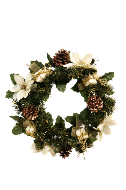istock Wreath with White Poinsettias 172405168