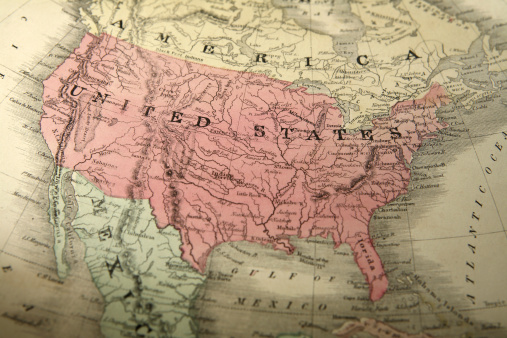 antique map of united states