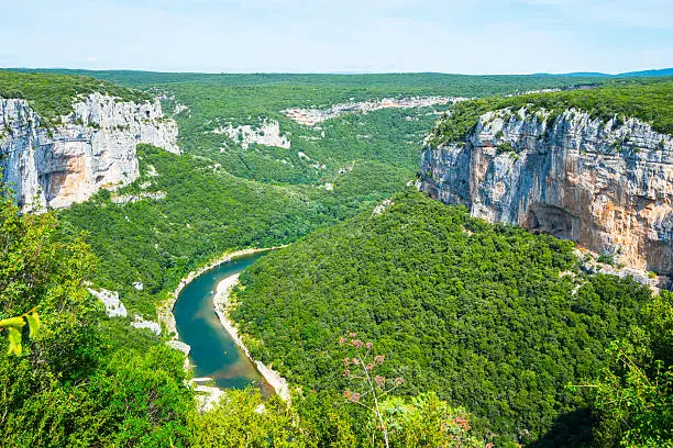 Canion and Ardeche river in the French region of Ardeche.